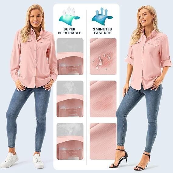 Pink Breathable Sun Protection Shirt image 2